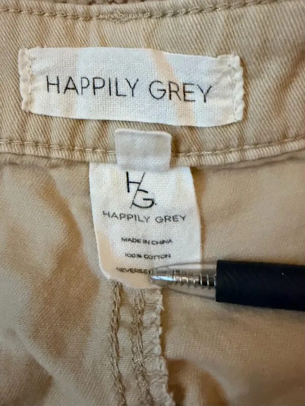 Happily Grey Carpenter Wide-Leg Pants | Size 3/26 | Tan - Image 7