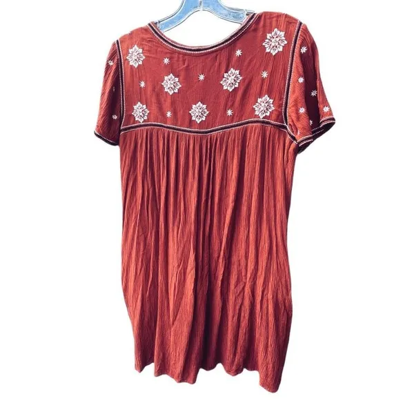Abercrombie & Fitch size L embroidered rust lined dress pockets. - Image 3