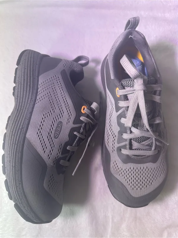 Keen Gray Mesh Athletic Sneaker with Orange Accent - Image 6