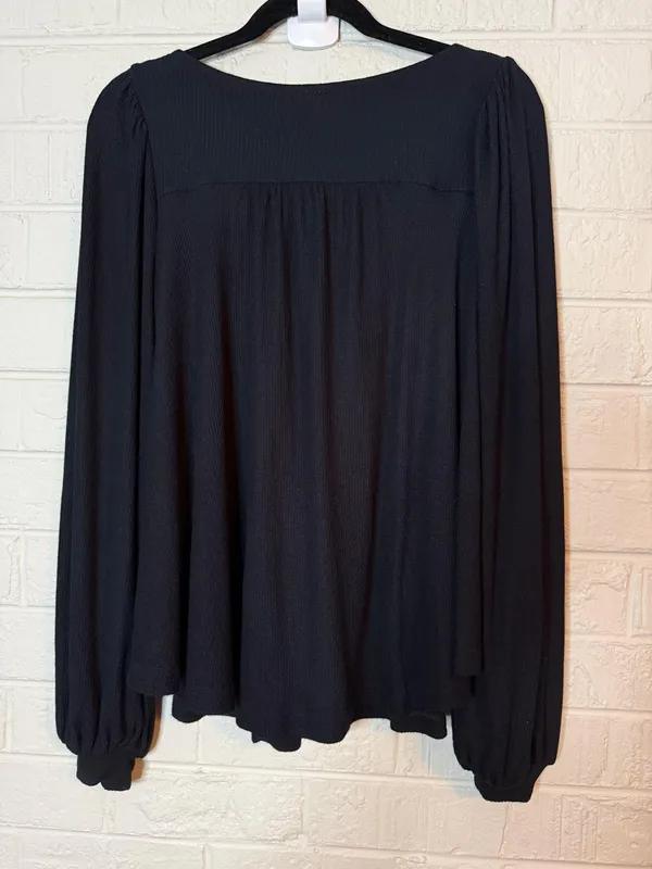 Free People Black Cotton Blend Long Sleeve Ladies Top Size S ✨ - Image 11