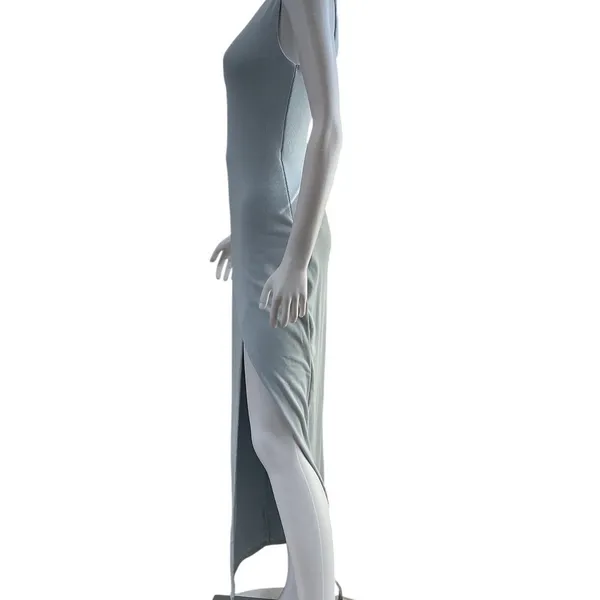 Abercrombie & Fitch One Shoulder‎ Ribbed Maxi Dress Light Blue Tall XST NEW - Image 5
