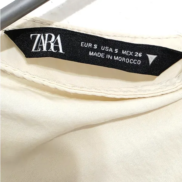 Zara Asymmetric Nylon Midi Dress Ecru White Size Small - Image 6