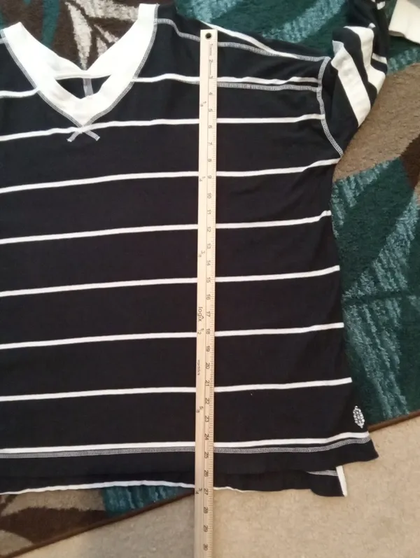 Free People Printed All Star Layer Oversized V Neck Long Sleeve Boho Sporty M - Image 8