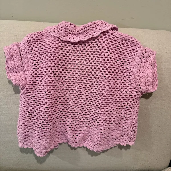 Free People Lily Pink Crochet Top - Image 9