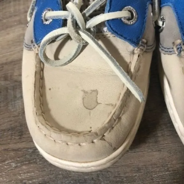 Sperry Topsider Mesh Side Leather Boat‎ Shoe with Bright Blue Detail 8 - Image 2