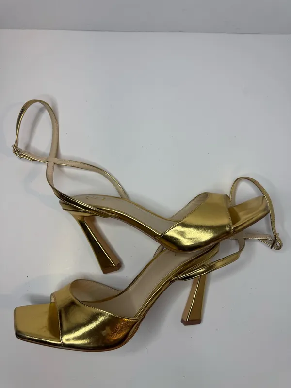 QIY Gold Metallic Stiletto Heels Women's Size 9 - Image 7