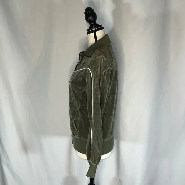 Nike • Vintage Sportswear Track Jacket Womens Small Green Velour Velvet Full Zip - Image 2