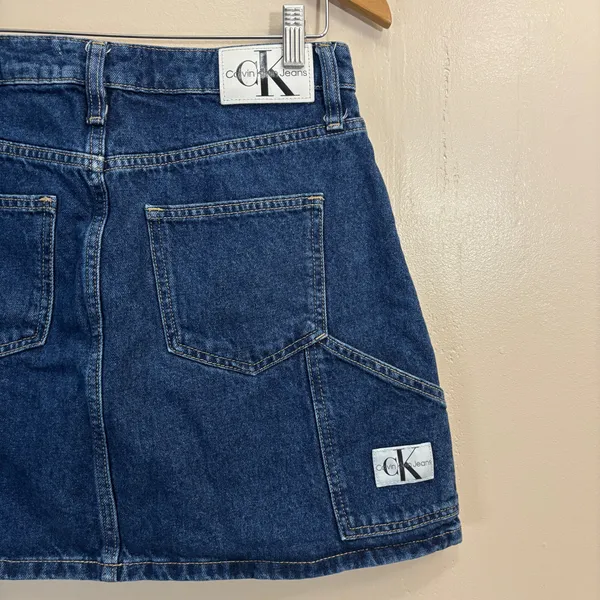 Calvin Klein Jeans Indigo Denim Mini Skirt Size W29 - Image 4