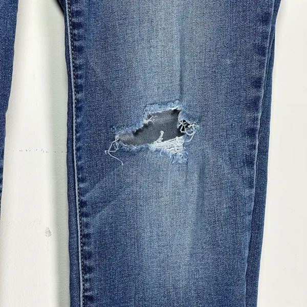 Old Navy Rockstar‎ Mid-Rise Skinny Jeans Blue Distressed 10 Long Stretch Denim - Image 7