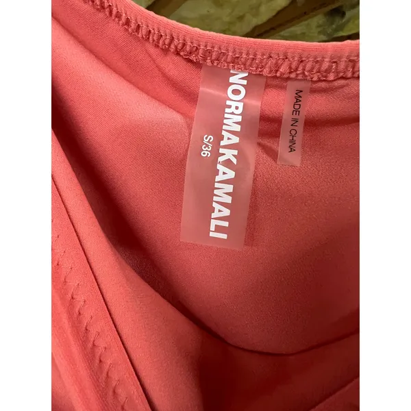Norma Kamali Diana Ruched One-Shoulder Gown Papaya Size Small Peach Pink - Image 5