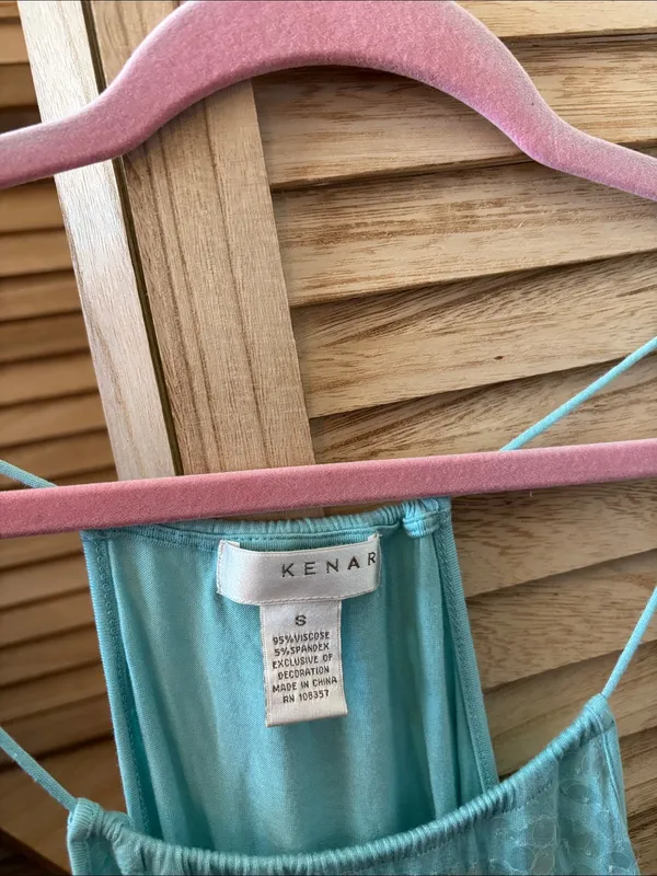 Kenar Seafoam Green Strappy Sequin Front Top Small - Image 3