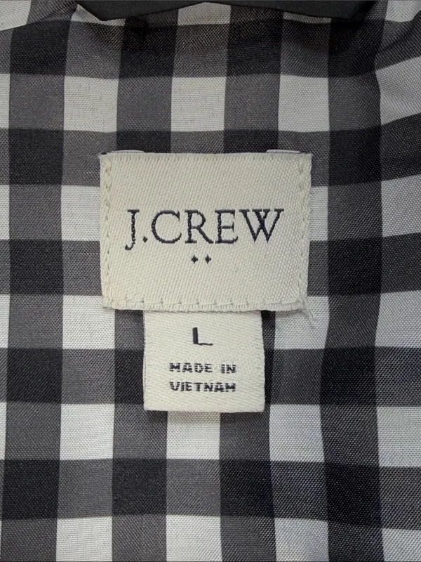 J. Crew Factory Quilted Black Zip Up Puffer Vest with Snap Pockets Size Large - Image 8