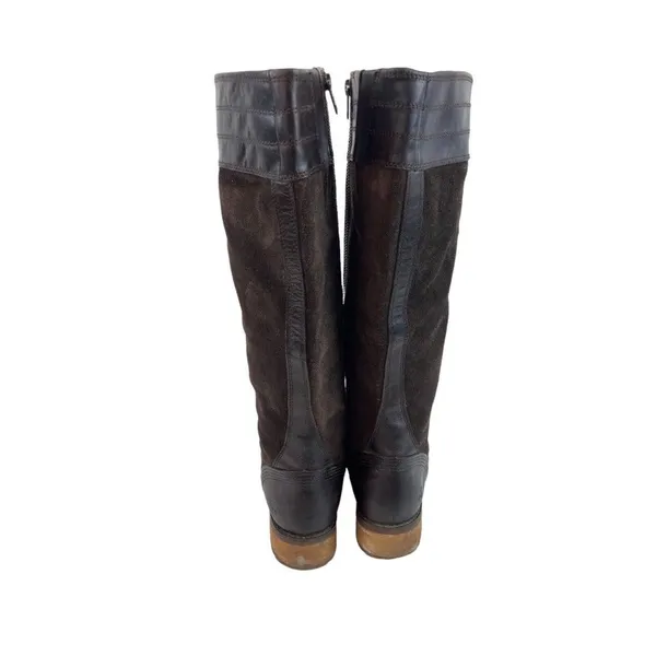 Timberland Knee High Brown Mixed Leather Boots Womens US Sz 7 Zip Casual Winter - Image 5