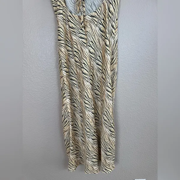 For Love & Lemons Joselyn Slip Midi Dress in Zebra Tiger Print size Small $135 - Image 13
