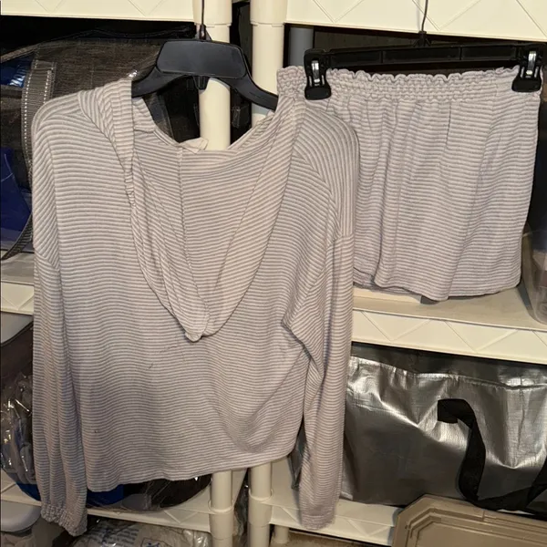 Project social t medium Striped Hoodie and Shorts Set - Image 8