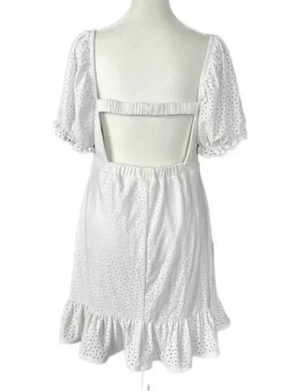 Speechless Eyelet Open Back Boho Prairie Core Mini Dress Sz Large Juniors - Image 6