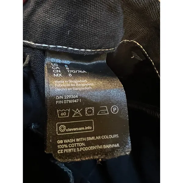 Divided H&M Women's Size 8 Contrast Stitch Baggy Fit Carpenter Jeans Black White - Image 10