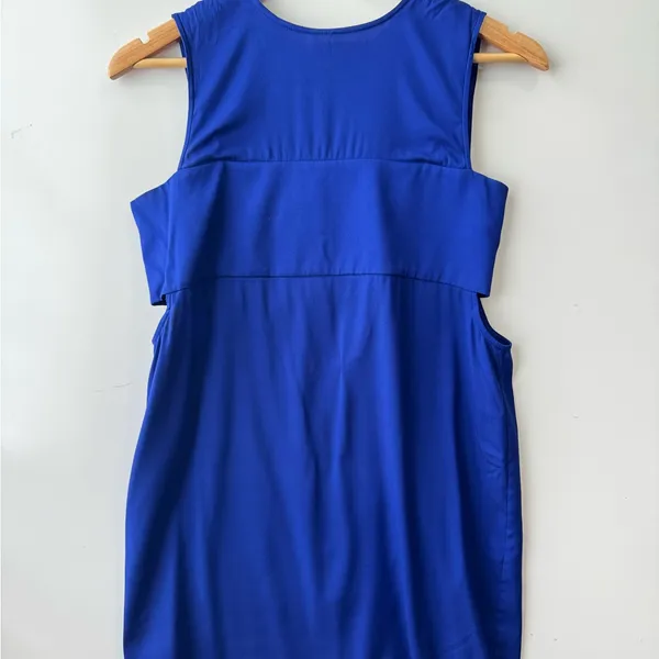 Alexander Wang Blue Sleeveless Cutout Silk Crepe Mini‎ Dress Size 2 - Image 2