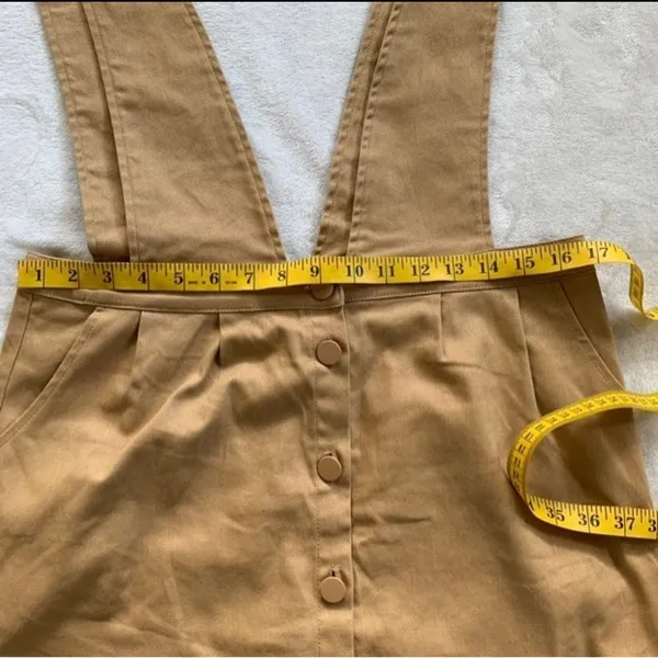 Mod Ref Camel jumper Denim Overalls Skirt Size Large juniors - Image 13