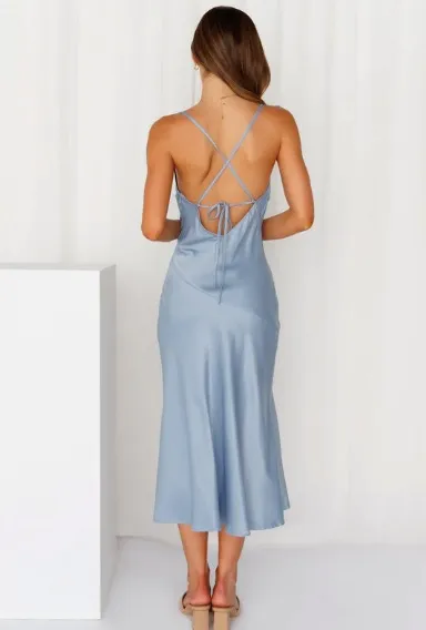 Hello Molly Drinks on Me Midi Dress Blue - Image 9
