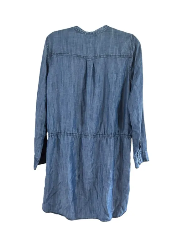 Women's GAP Blue Denim Long Sleeve Drawstring Shirtdress M - Image 8