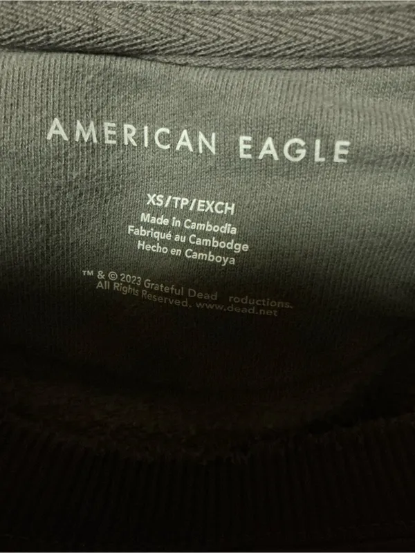 American Eagle Grateful Dead Summer Tour 76 Distressed Sweatshirt XS - Image 2