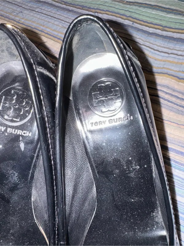 Tory Burch Black Patent Leather Penny Loafers - Image 3
