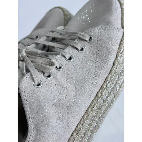 NWT Tretorn Eve 2 Suede Espadrille Platform Sneakers Metallic Beige 9‎ - Image 15