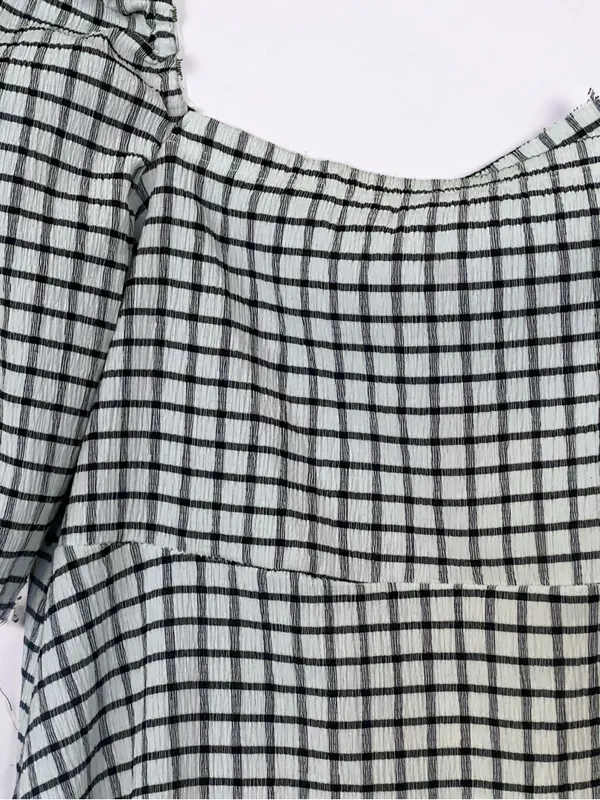 Zara Black and White Checkered Mini Dress - Size Medium - Image 5