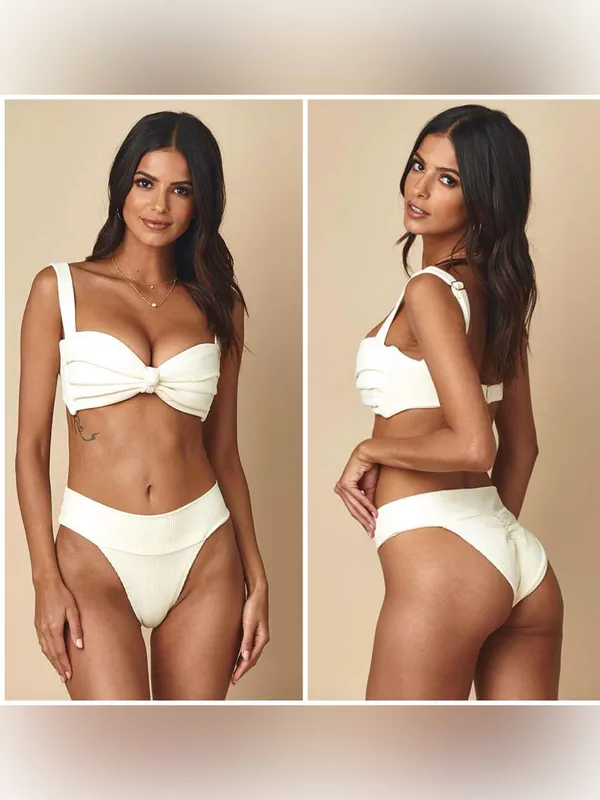 Montce ribbed bikini set cream medium READ description - Image 2