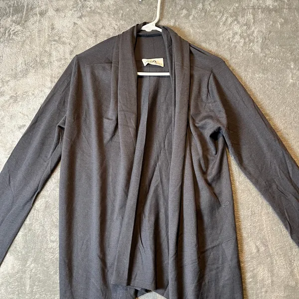 Sminfinity Sz M Merino‎ Wool Cashmere Wrap Cardigan Gray Women's - Image 2
