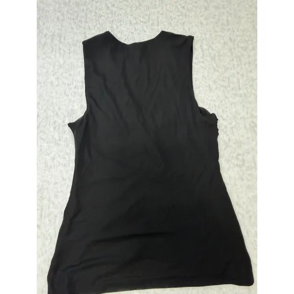 A New Day Womens Ruched‎ Mesh V-Neck Sleeveless Tank Top Black Size M NWT - Image 4