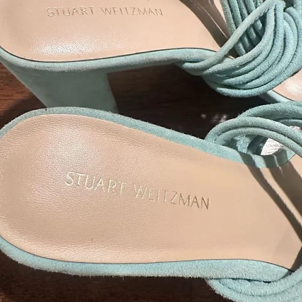 NWOB Stuart Weitzman Twist Block Suede Mules‎ - Image 7