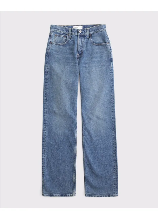Abercrombie & Fitch The 90s Relaxed Jean High Rise Size 26R in Distressed Medium - Image 7