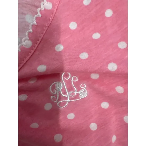 Lauren Ralph‎ Lauren Pink Polka Dot Tank Nightgown Size XL Scoop Neck Cotton - Image 4