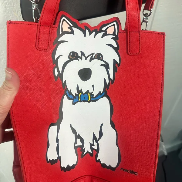 Westie/ West Highland Terrier Dog Crossbody Tote Bag By Marc Tetro EUC - Image 4