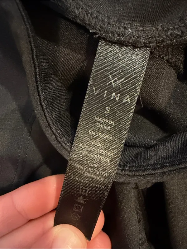 INA VINA Black Athletic Leggings Performance Pants Paneled Size Small - C61-125 - Image 3