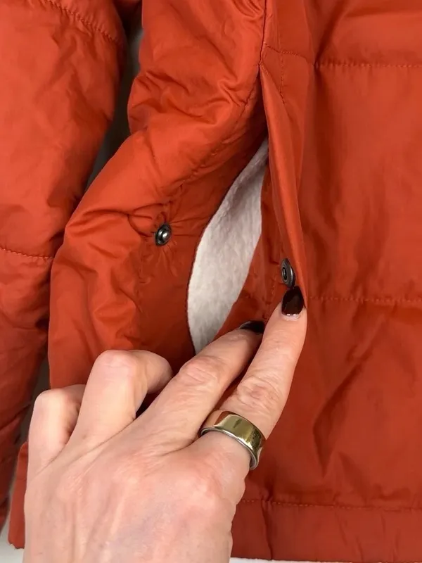 The North Face North Peak Puffer Sherpa Insulated Fleece Rust Jacket Size Medium - Image 4