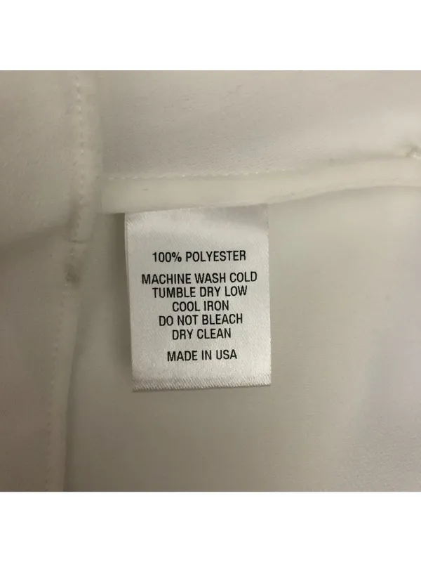 Pearl By Lela Rose White Sleeveless Blouse With Ruffle Neckline Size Large FLAW - Image 5