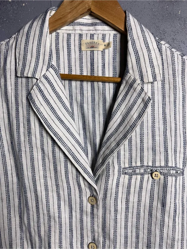 FAHERTY Paradise Point Stripe Linen Shirtdress. Size Medium. NWOT - Image 5