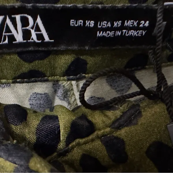 Zara | NWOT Turkey Olive Green Leopard Print High Waist Straight Leg Pants (XS) - Image 10