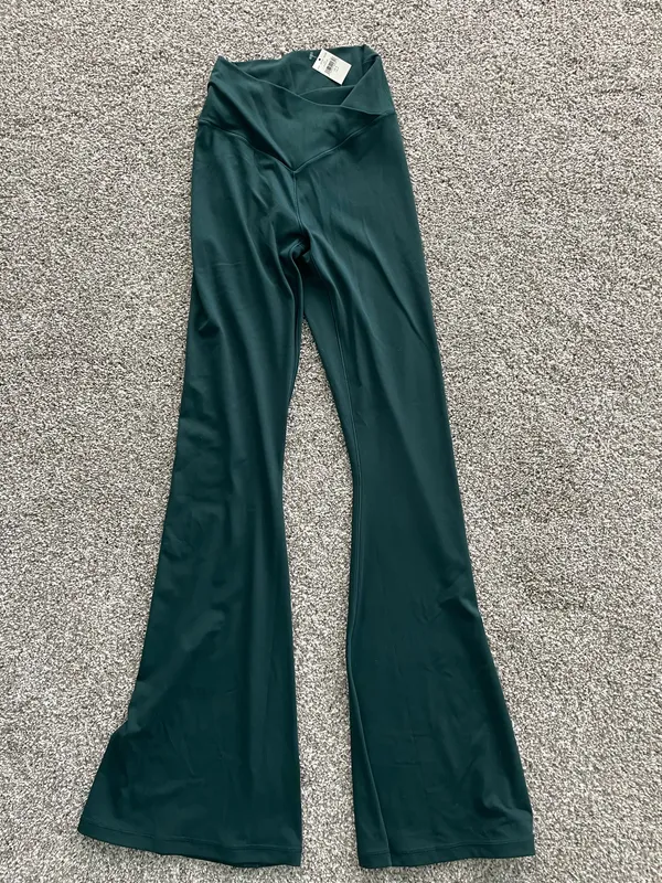 Dark Green Aerie Flare Leggings - Image 4