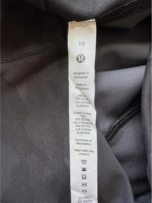 Lululemon Wunder Train High Rise 25” Heritage Camo Deep Coal Black Size 10 NWT - Image 6