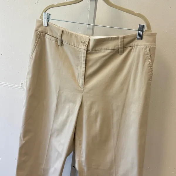 Talbots The Perfect Chino‎ Curvy Pants Women's 16 Tan Beige Straight Leg Cotton - Image 3