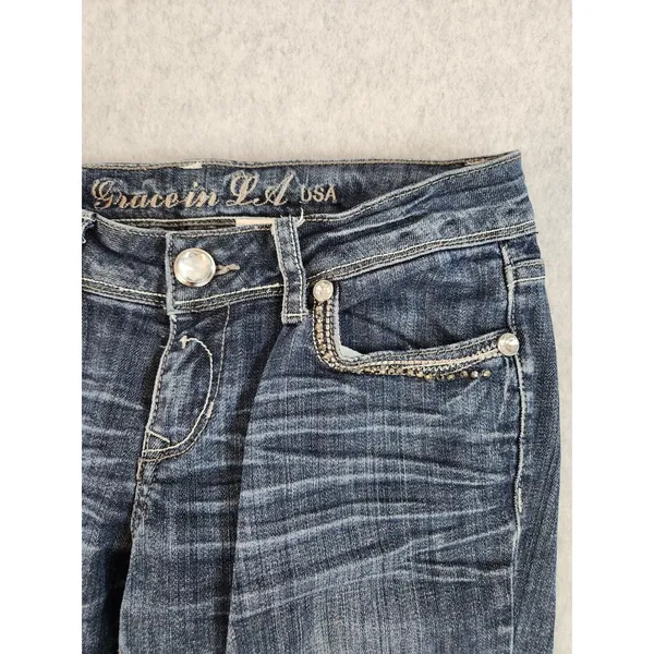 GRACE IN LA Jeans Women's Size 5 Bling Pockets 28 x 28 ish Medium Wash Soft!‎ - Image 9