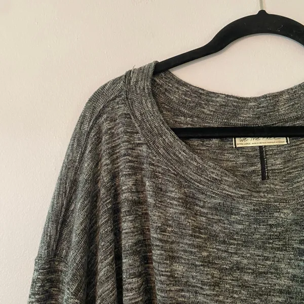 We The Free Heathered Gray Loungewear Sweater Oversized Pullover Women's size XL - Image 3