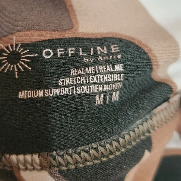 Offline By Aerie Camo Real Me Stretch Medium Support Ruched Sports Bra Medium - Image 5