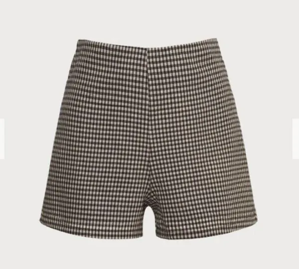 RIHOAS The Brown High Waisted Plaid Shorts 3 - Image 3