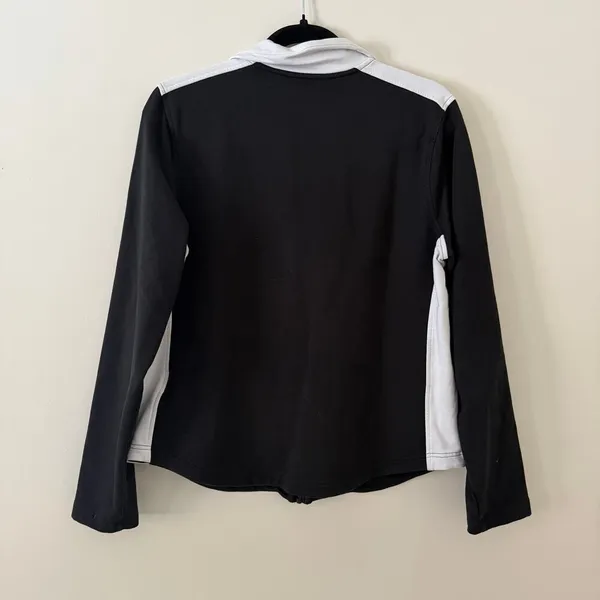 Lauren Ralph‎ Lauren Black & White Zip Up Jacket Sporty Color Block Size XL - Image 4
