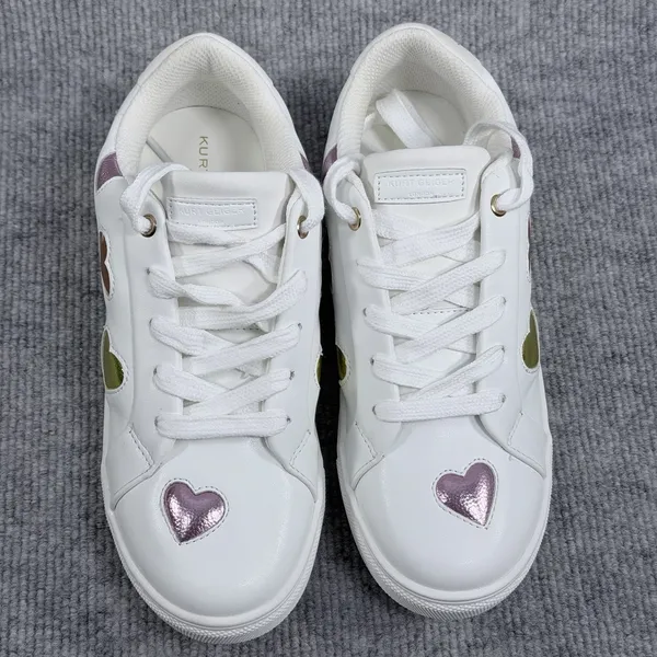 Kurt Geiger London Size 36/5 Lane Love White Multicolor Puffy Hearts Sneakers - Image 10